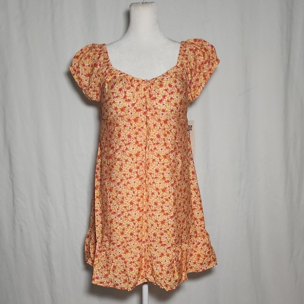 No Boundaries Floral Mini Dress - Orange and Pink